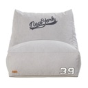 Pouf en coton gris imprimé new york