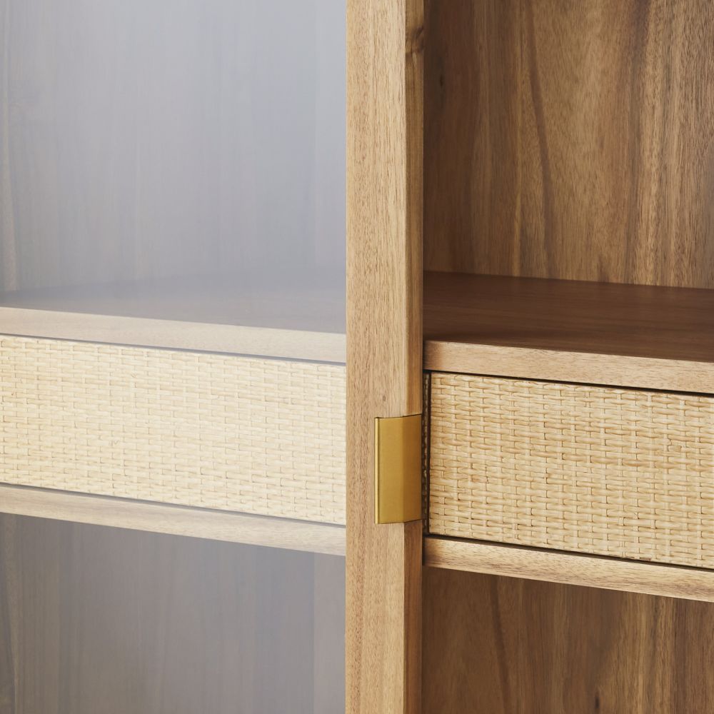 Vitrine Tarifa 2 portes 2 tiroirs en fibre végétale