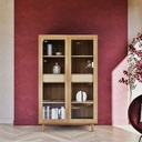 Vitrine Tarifa 2 portes 2 tiroirs en fibre végétale