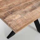 Table à manger rectangulaire en manguier massif piètement en X en fer noir - 220 cm