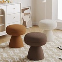 Tabouret Edouard en tissu boucle naturel