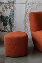 Tabouret Eve en tissu bouclette rouille