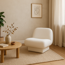 Fauteuil Capri en tissu bouclette sablée