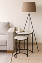 Tables gigognes avec plateau en marbre blanc
