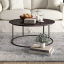 Table basse Sienna en marbre noir et métal noir