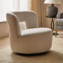 Fauteuil Eliza pivotant en tissu beige