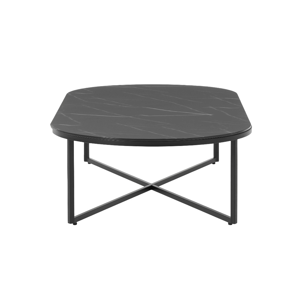 Table basse Thala en marbre noir et métal noir