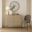 Chaise Amalya en velours côtelé taupe gris