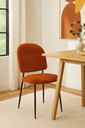 Chaise Amalya en velours côtelé terracotta