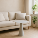 Table d'appoint Inno beige en fer forgé et plateau rond en métal