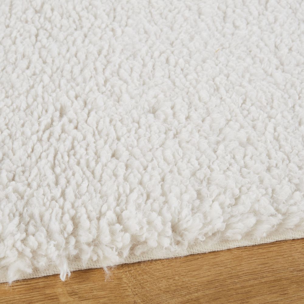 Tapis Mouty shaggy effet bouclé blanc 160x230