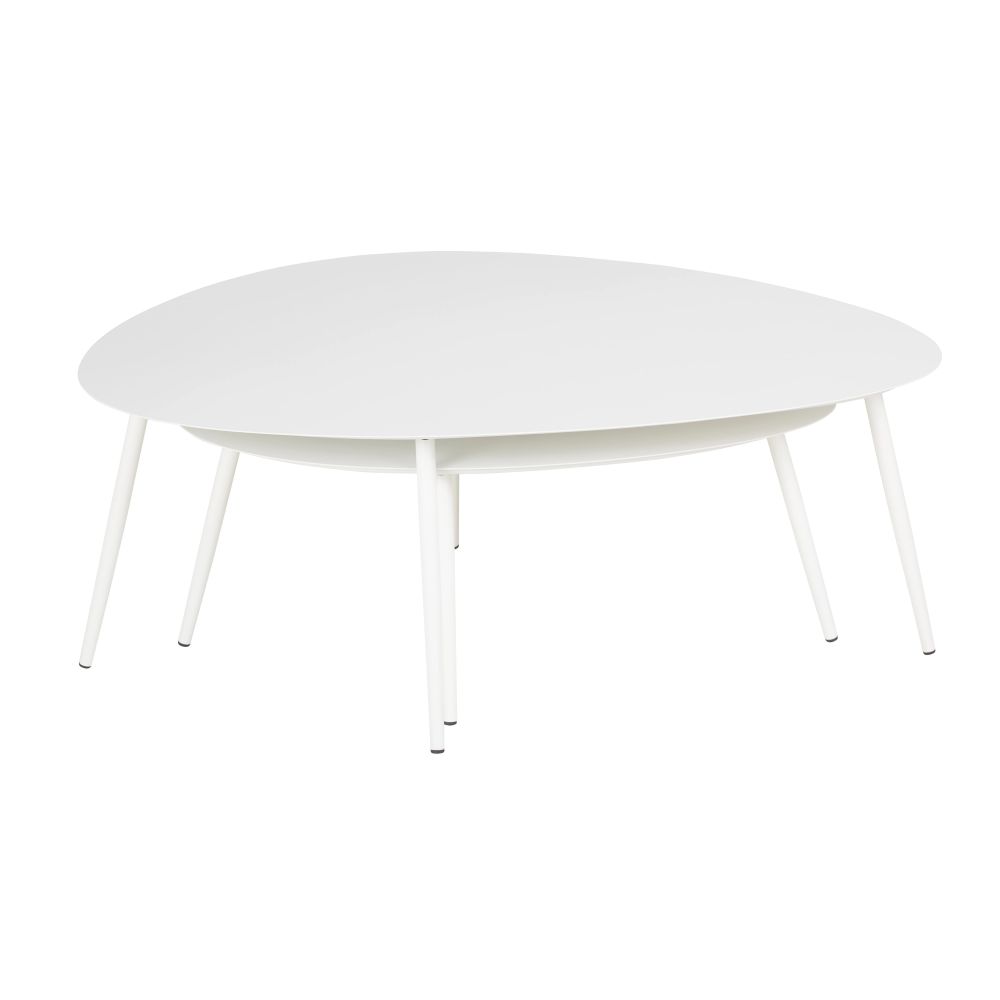 Tables basses gigognes Lumpa de jardin en acier blanc