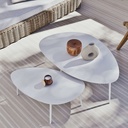 Tables basses gigognes Lumpa de jardin en acier blanc