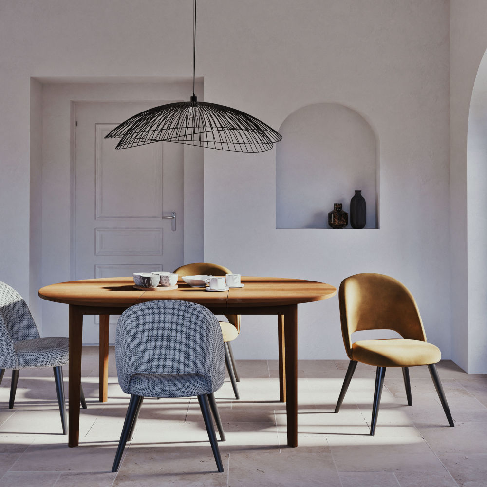 Table à manger Griffith ronde extensible 6/8 personnes L120/165