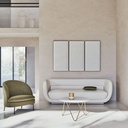 Table basse Eagle ronde en marbre et métal coloris laiton D75