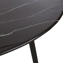 Table à manger Phea effet marbre noir et métal coloris laiton et noir 5/6 personnes D120