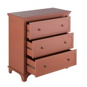 Commode Selena 3 tiroirs en bois terracotta et métal coloris laiton
