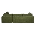 Canapé d'angle droit Sunset 5/6 places en textile chenille vert