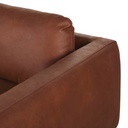 Canapé d'angle droit City 4/5 places en cuir recyclé marron