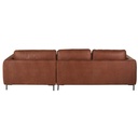 Canapé d'angle droit City 4/5 places en cuir recyclé marron