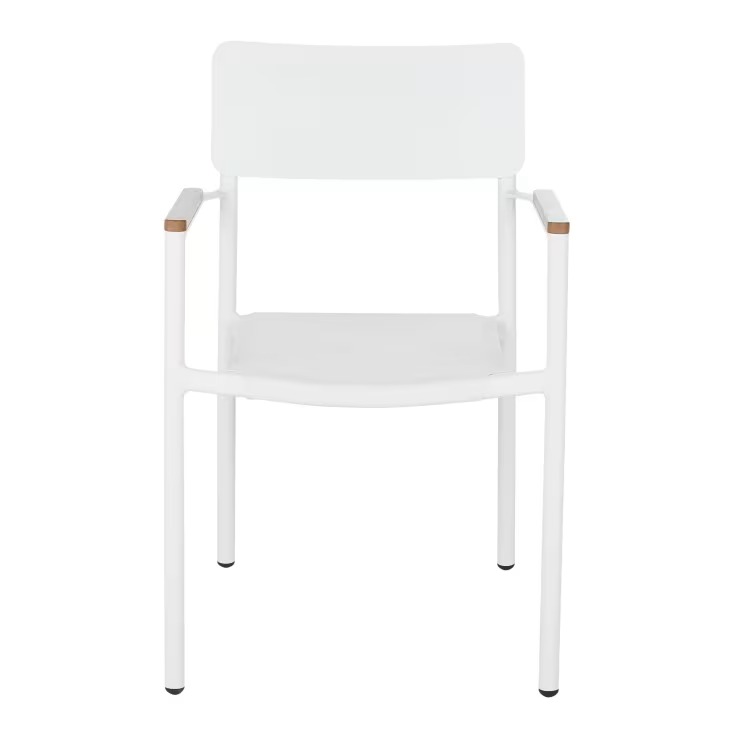 Fauteuil à dîner de jardin Quepos en aluminium et toile plastifiée écrus