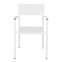 Fauteuil à dîner de jardin Quepos en aluminium et toile plastifiée écrus