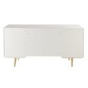 Bureau 1 porte 4 tiroirs blush blanc, gris et rose