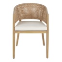 Fauteuil extérieur professionnel Bari Business en bois d'acacia et tissu recyclé