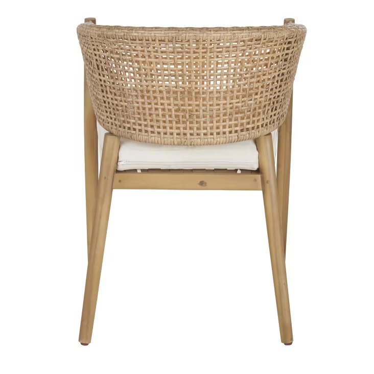 Fauteuil extérieur professionnel Bari Business en bois d'acacia et tissu recyclé
