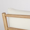 Angle pour canapé de jardin Negara modulable en bois d'acacia et coussins écrus