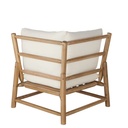 Angle pour canapé de jardin Negara modulable en bois d'acacia et coussins écrus