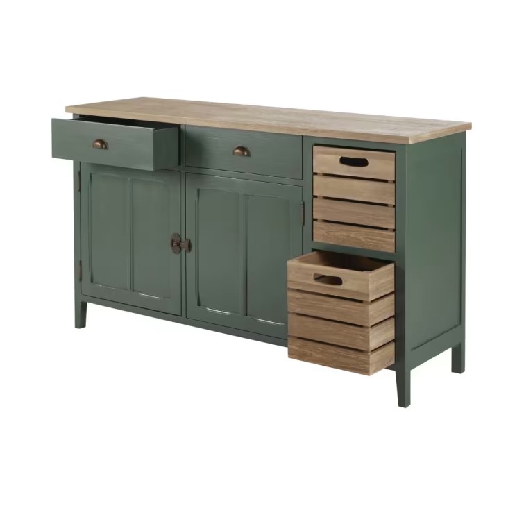 Buffet enfilade Beaumont 2 portes et 4 tiroirs vert foncé