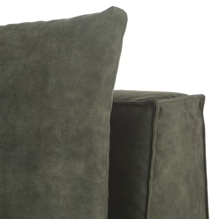 Chauffeuse Barack pour canapé modulable en velours marbré vert