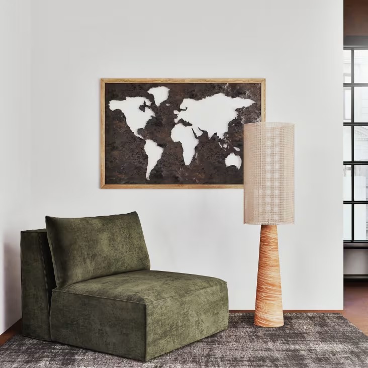 Chauffeuse Barack pour canapé modulable en velours marbré vert