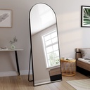Grand miroir arche Maxandre sur pied noir 80x200
