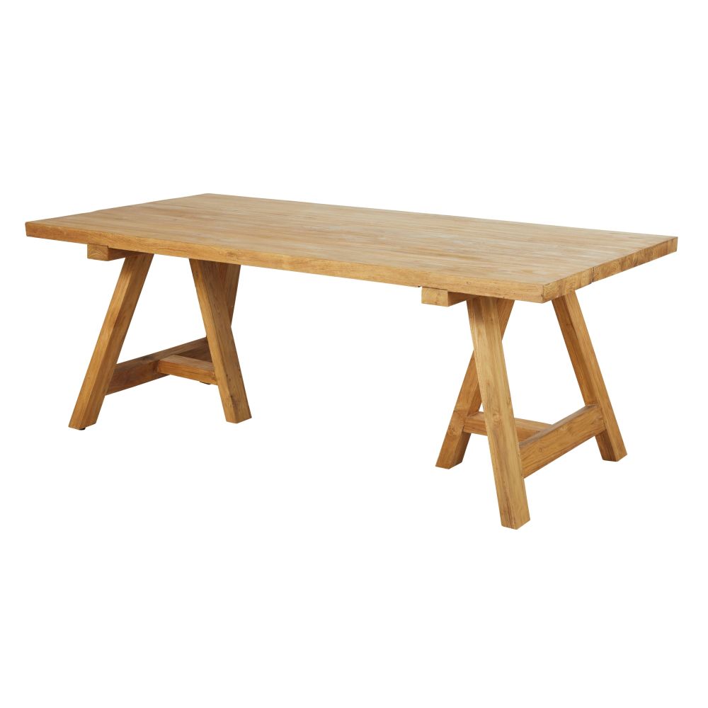 Table de jardin Tecka en bois 8 personnes en teck recyclé L200