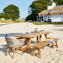 Table de jardin Tecka en bois 8 personnes en teck recyclé L200