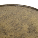 Table basse ovoïde Pitala en métal coloris laiton et noir L74