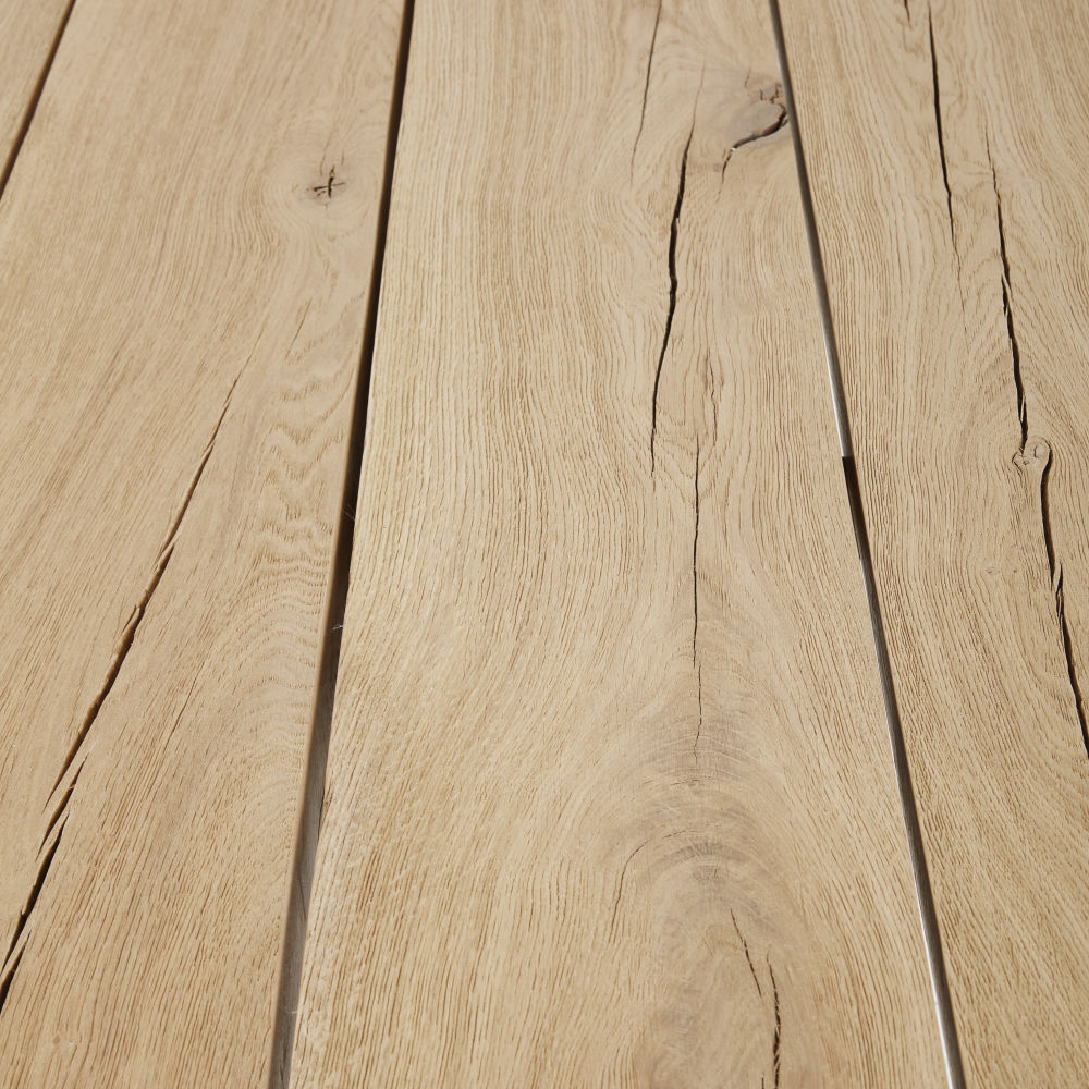 Table à manger Malouine en chêne massif et métal noir 10 personnes L220