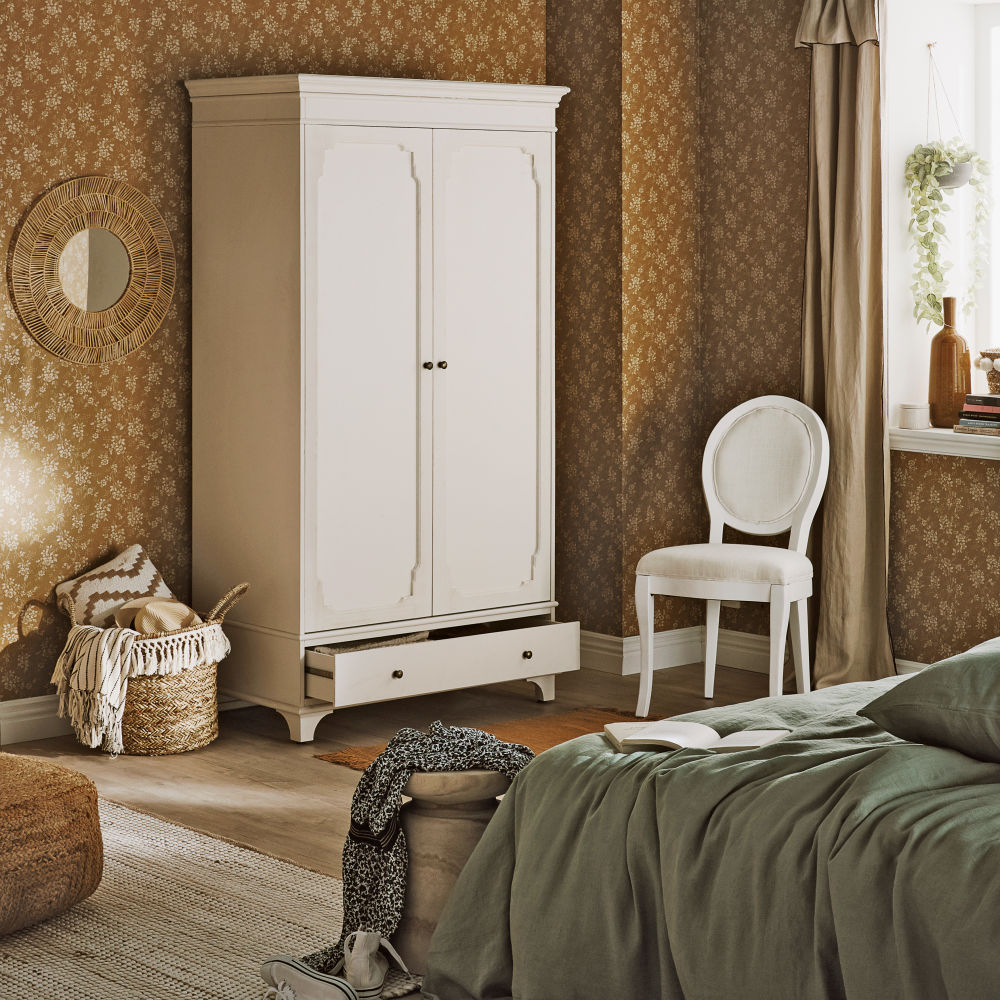 Armoire de rangement Selena 2 portes 1 tiroir blanc