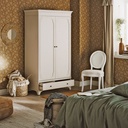 Armoire de rangement Selena 2 portes 1 tiroir blanc