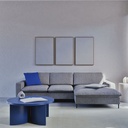 Canapé d'angle droite City 5 places gris chiné