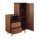 Armoire vintage Griffith 1 porte battante 2 tiroirs marron