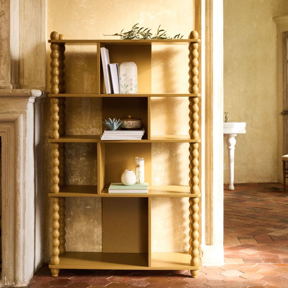 Etagère Arabelle en bois jaune ocre