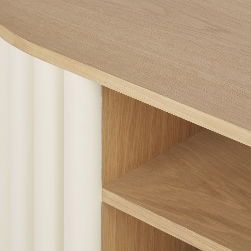 Meuble TV Caldera en rondins blancs