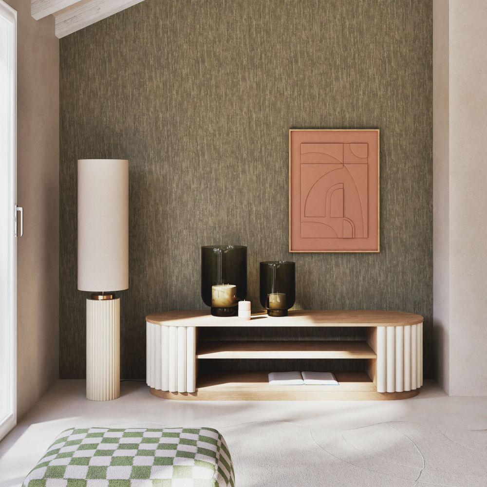 Meuble TV Caldera en rondins blancs