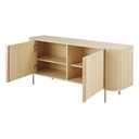 Buffet Ormond 2 portes beige et métal coloris laiton
