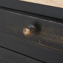 Buffet Indies 4 portes 3 tiroirs en manguier massif noir