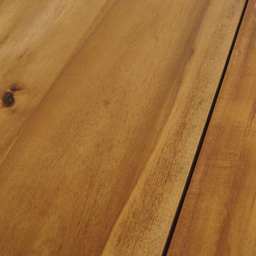 Table de jardin Pianosa en acacia massif et métal noir 6/8 personnes L190