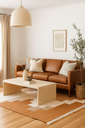 Tapis Aberdeen tissé avec franges en coton beige, sable, terre cuite 250x150cm